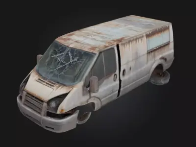 Derelict Van  Abandoned Vehicle for Gritty Scenes 3D model