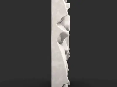 Thick Stone Wall Fortification 3D model