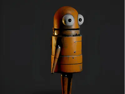 REPO   Rusty Cartoon Robot Character 3D Model Low-poly 3D model