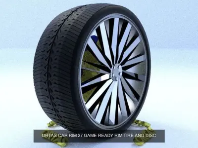 ORTAS CAR RIM 27-28 GAME READY RIM TIRE AND DISC 3D Model Pack