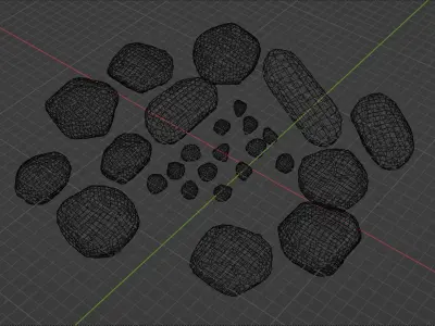 Mossy Stone Set Free low-poly 3D model