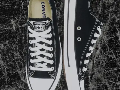 CONVERSE 3D SHOES - BLACK LOW Low-poly 3D model