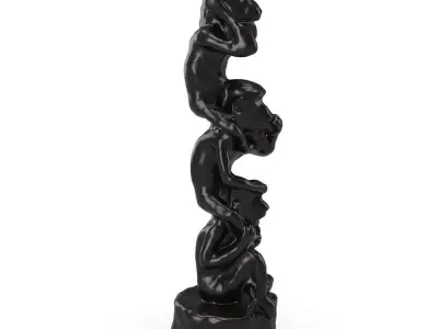 Three Wise Monkeys 3D model
