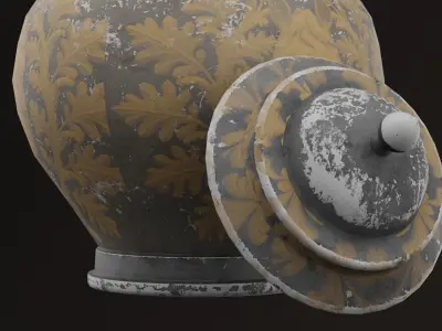 Golden Pot Low-poly 3D model purchase