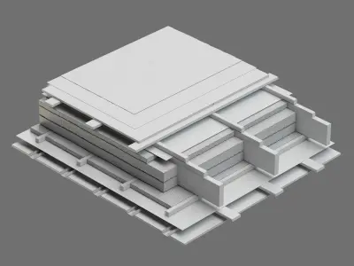 Roof Wood Frame Insulation 3D model