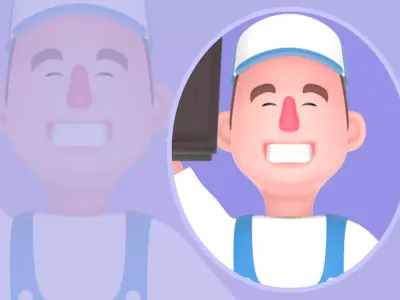 Stylized 3D Happy Mechanic Character - Cartoon Worker 3D model