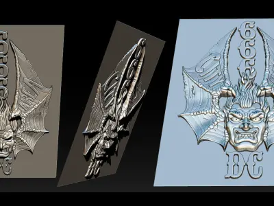 Collection 11 gothic demon logo 3D print model