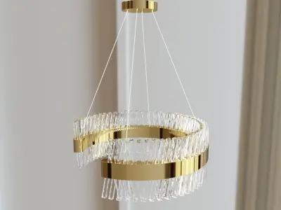 Glass chandelier LED 3D model