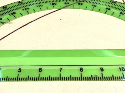 Plastic Protractor Ruler 04 3D model