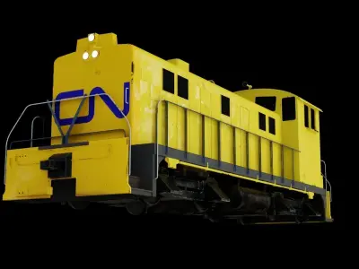 Diesel locomotive 3D model Low-poly 3D model