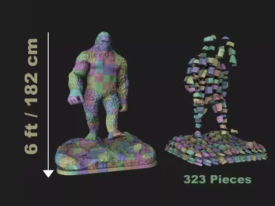 6ft Sasquatch Split Into 323 Pieces  3D print model
