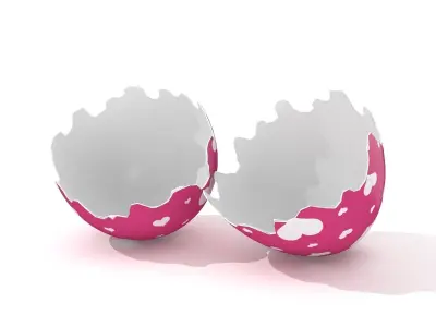 Easter Egg Cracked  N009 Low-poly 3D model