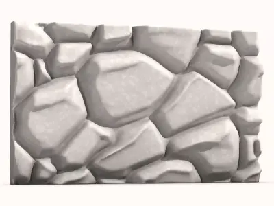 Stacked Boulders Wall Prop 3D model