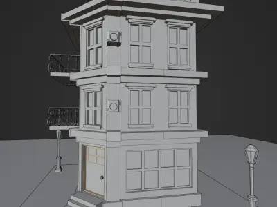 Corner Building Free 3D model