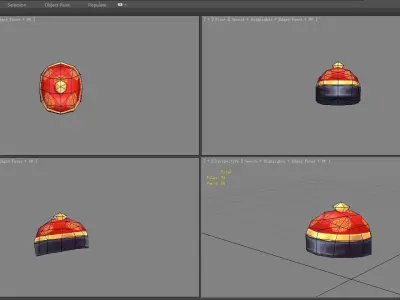 Cartoon chinese boy new year hat Low-poly 3D model