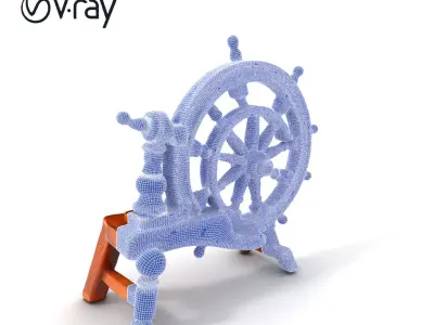 Vintage Spinning Wheel D Model Pack Low-poly 3D model