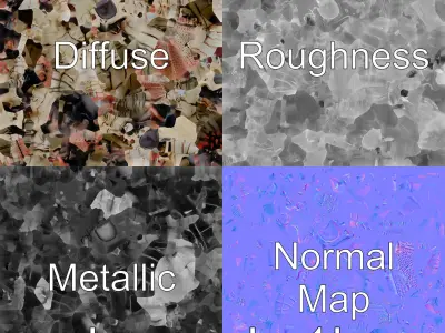 Metallic Insectoid Monster with Spiked Armor Low-poly 3D model