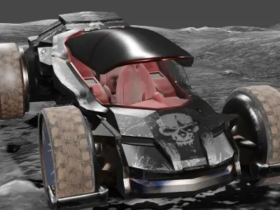 Substance Futuristic Post Apocalyptic Car Low-poly 3D model