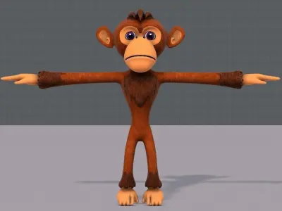 Monkey V02 Low-poly 3D model