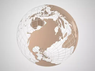 Globe News Skeleton Beige Latte Color 3D model