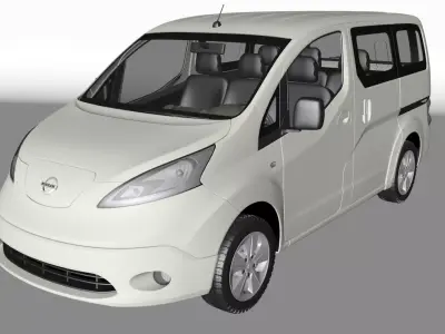 Detailed model Nissan e-nv200 Low-poly 3D model