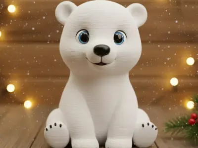 Christmas polar bear decoration 3D print model