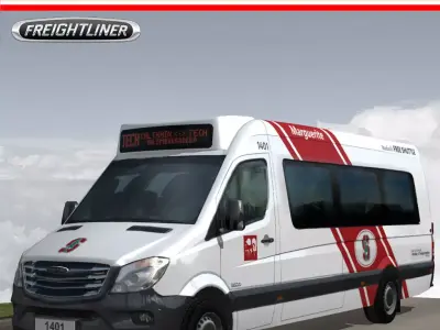 Marguerite freightliner free public shuttle Low-poly 3D model