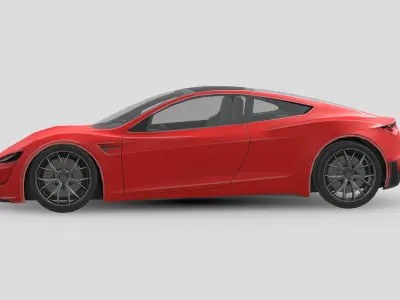 Tesla Roadster Low-poly 3D model