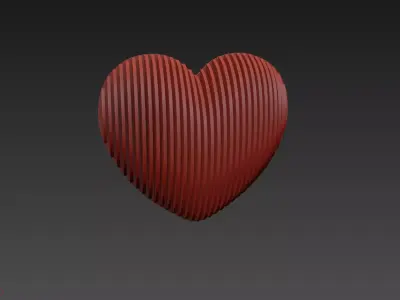 Parametric Heart Wall Decor 3D model