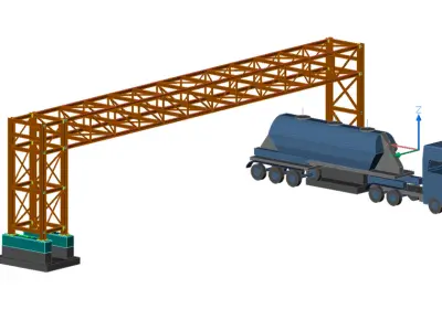 Pipe Bridge 3 levels 30m long 2800mm wide 6400mm clearance 3D model