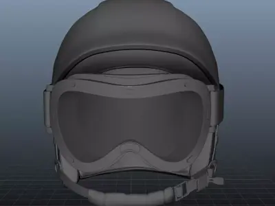 SKI Helmet with Googles 3D model