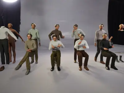 Modular Character - Asian Smart Casual Man - MS2 Low-poly 3D model