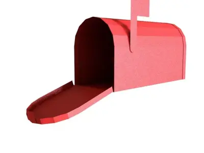 lowpoly mailbox mail box Low-poly 3D model