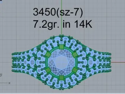 Round Halo Ring 3450 3D print model