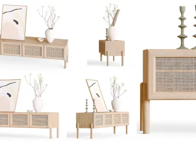 lowboard jolie with deco 3D model