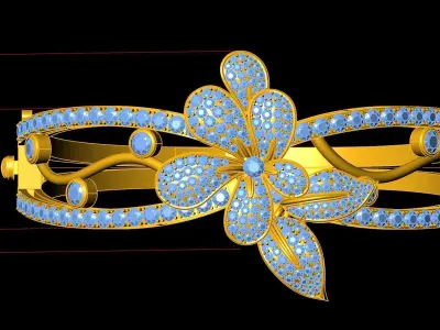 Bangle with diamond 3D model