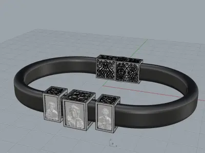 Bracelet lock and charms 3D print model