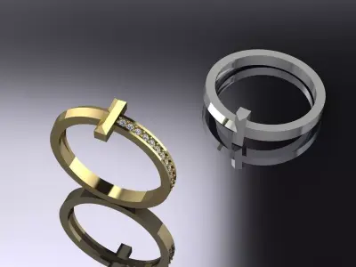 Jewelry Ring Gold Tiffany 3D print model