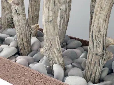 Branch old tree fundament pebble n1 3D model