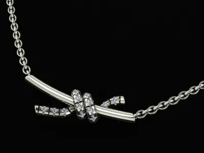 Tiffany Knot Small Pendant with Diamonds printing model 3D print model