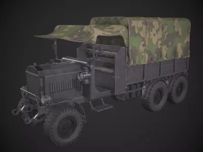 Vintage Utility Truck Low-poly 3D model