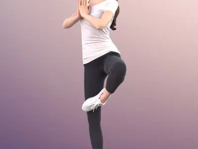 Mady 10119 - Girl In Yoga Pose Low-poly 3D model