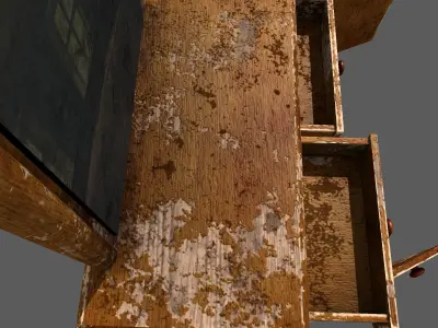 Old Dressing Table Free low-poly 3D model