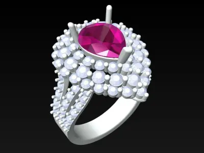 Diamond Ring - Womens Rings - N3857 3D print model