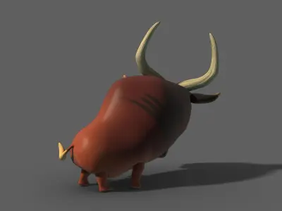 Cartoon buffalo model 3D model