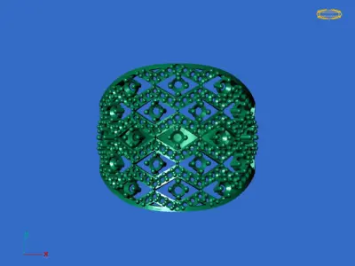 Women Stone Rings Diamond 3D print model 15