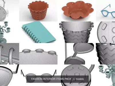 FASHION INTERIOR ITEMS PACK 3D Model Collection