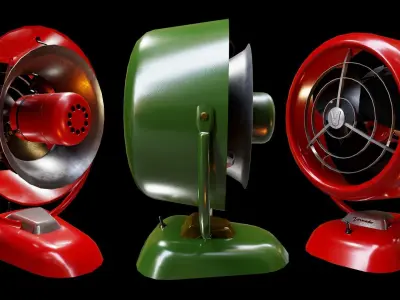 1950s Fan Low-poly 3D model