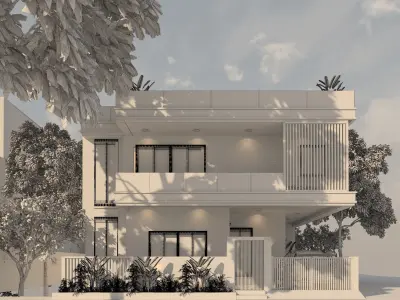 House Elevation Architecture Low-poly 3D model