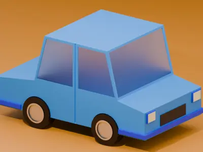 Car Sedan Low Poly Low-poly 3D model